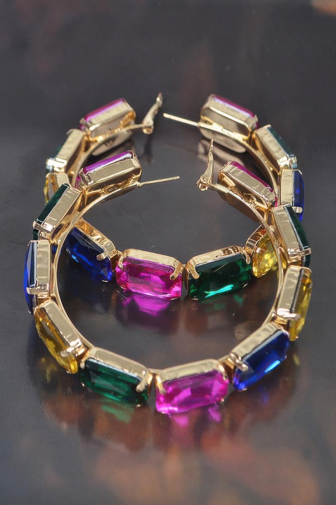 Stone Hoop Earring