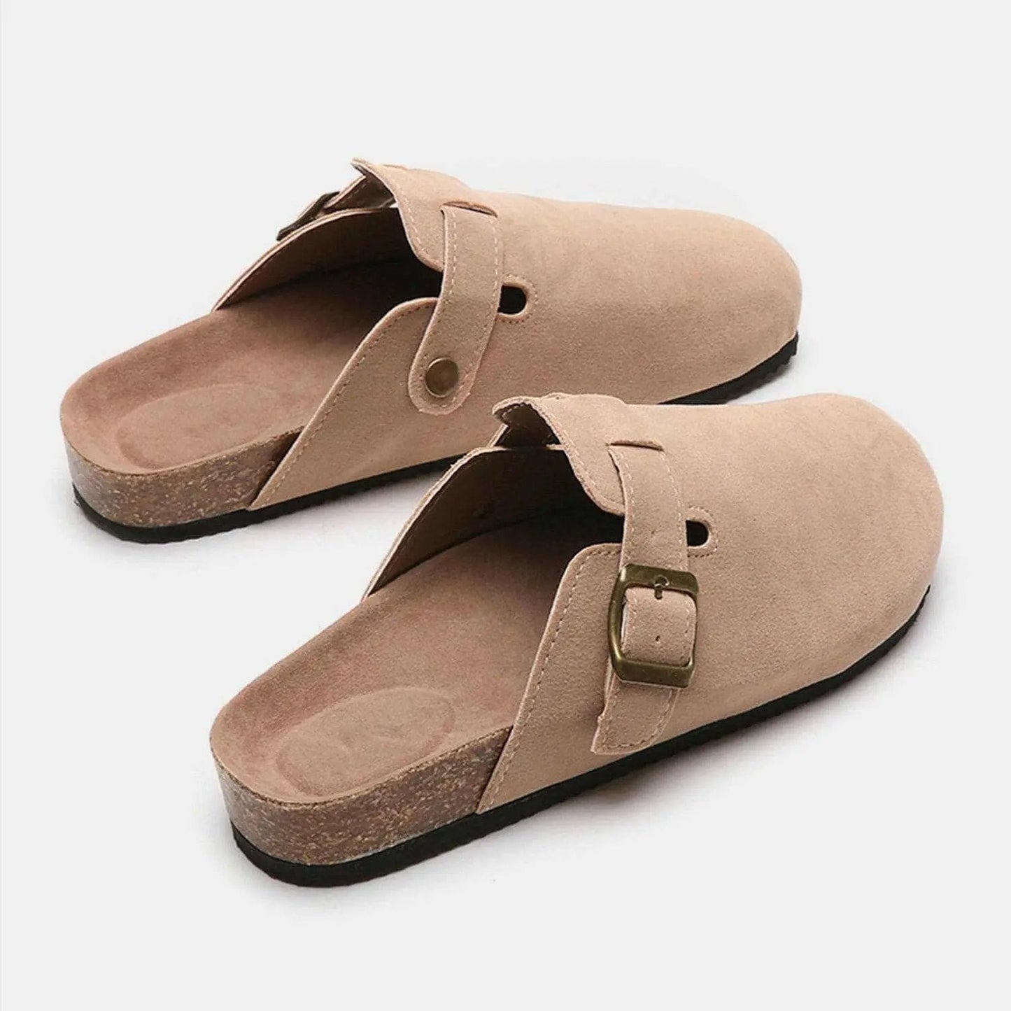 Trendsi Shoes - Chic suede closed-toe buckle sandals