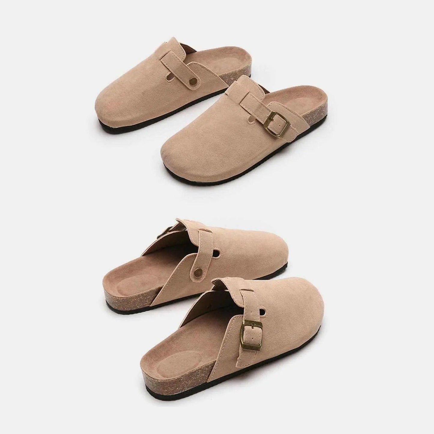 Trendsi Shoes - Chic suede closed-toe buckle sandals