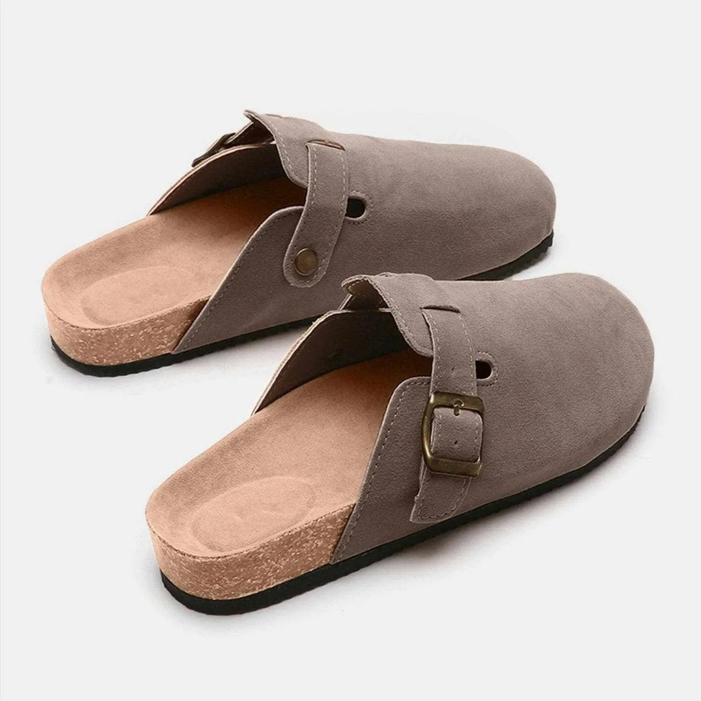 Trendsi Shoes - Chic suede closed-toe buckle sandals