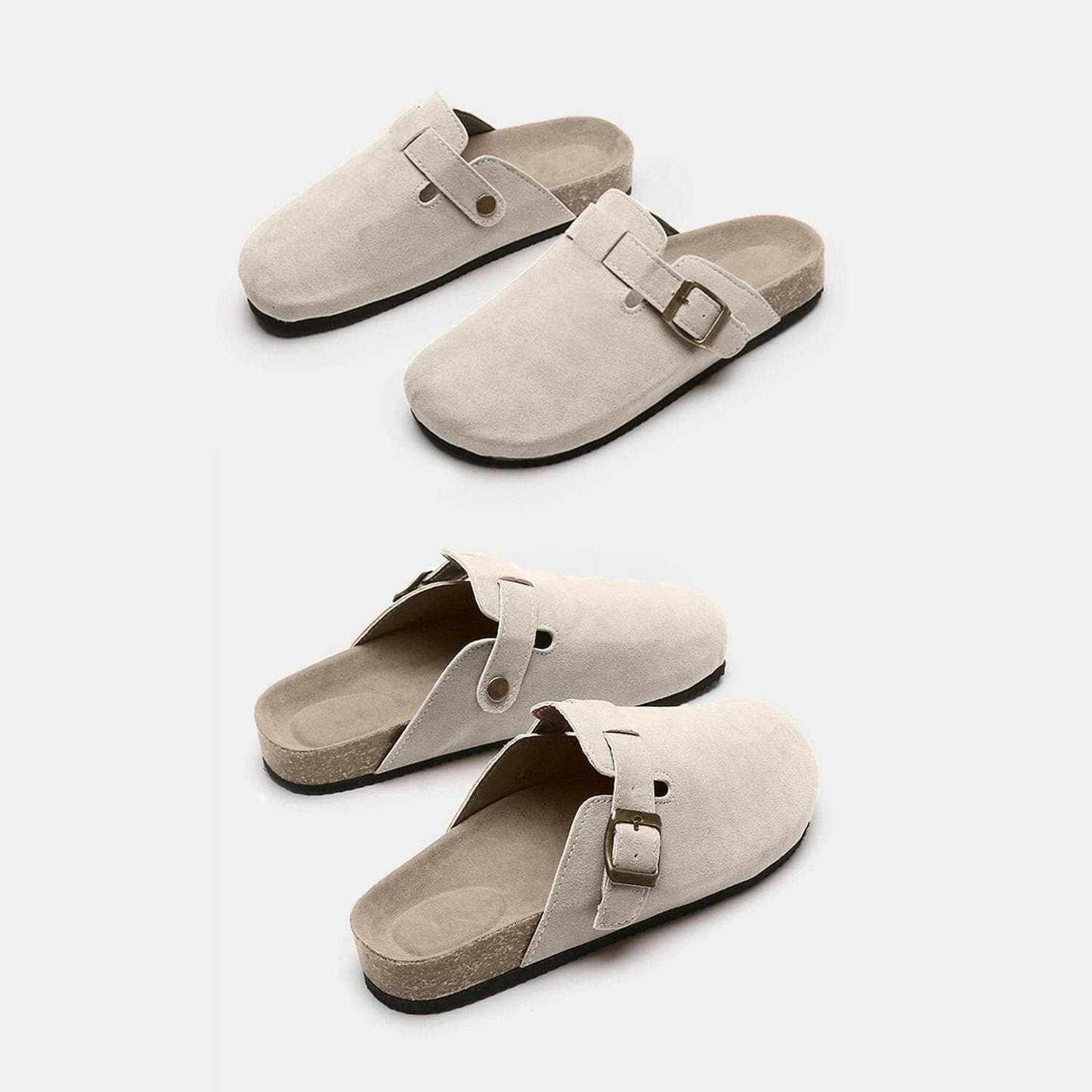 Trendsi Shoes - Chic suede closed-toe buckle sandals