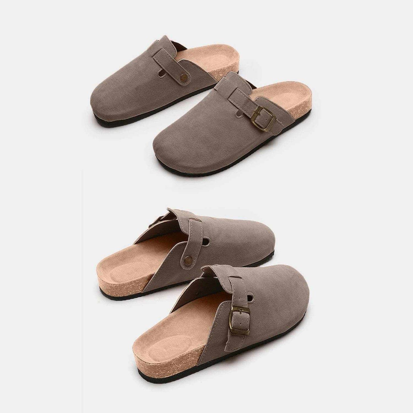 Trendsi Shoes - Chic suede closed-toe buckle sandals