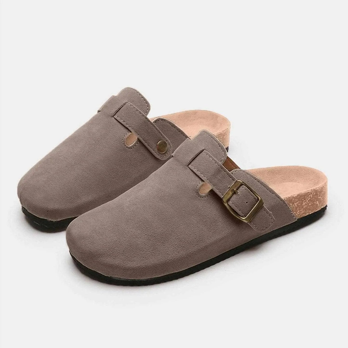 Trendsi Shoes - Chic suede closed-toe buckle sandals