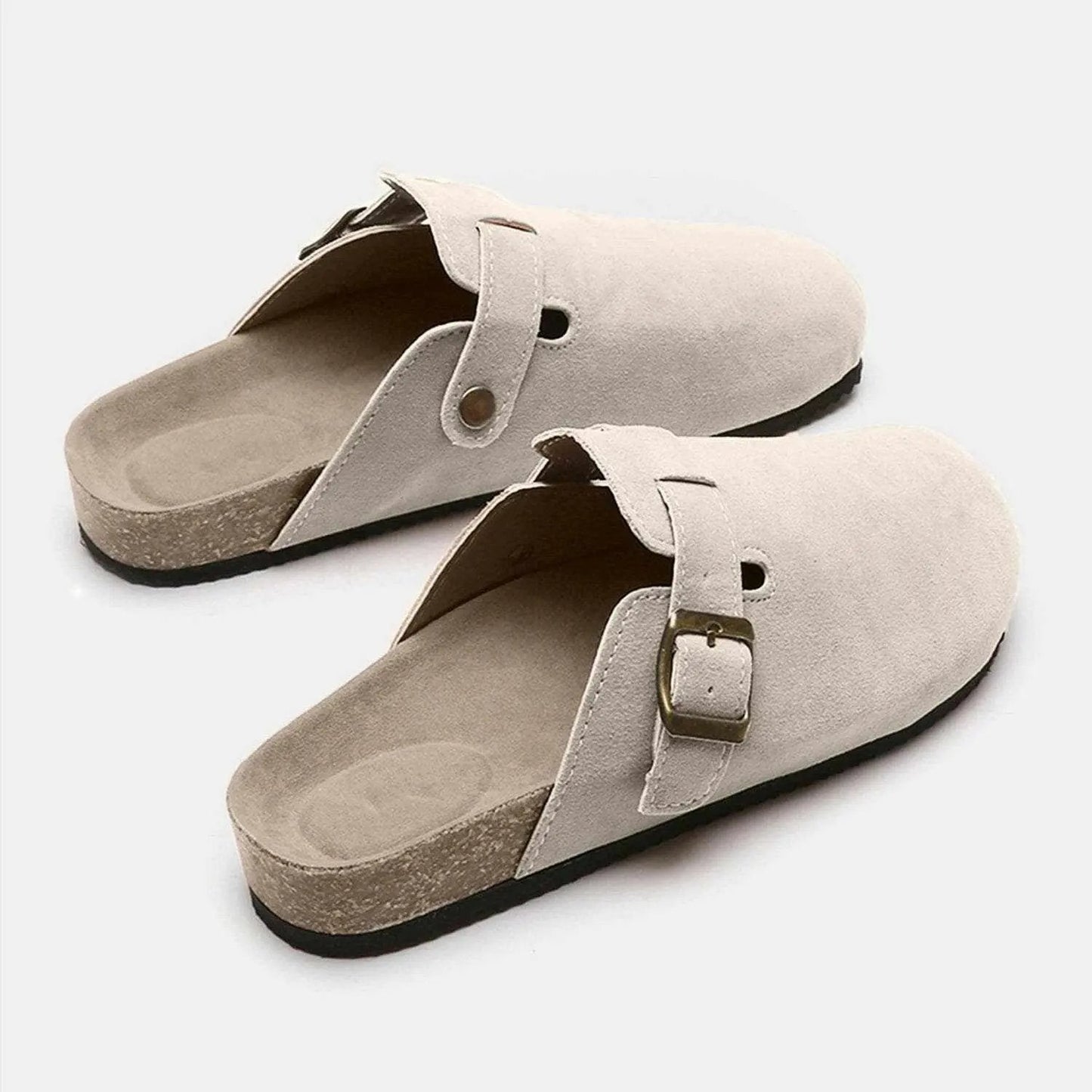 Trendsi Shoes - Chic suede closed-toe buckle sandals