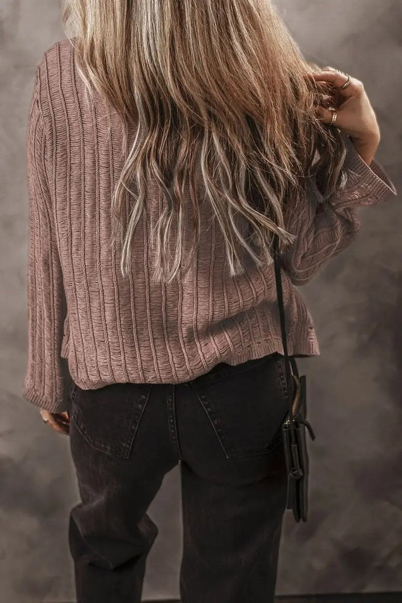 Sweaters Love Salve Knit Cardigan Women's Daily Wear Top Goat Cutout Detail Winter Style