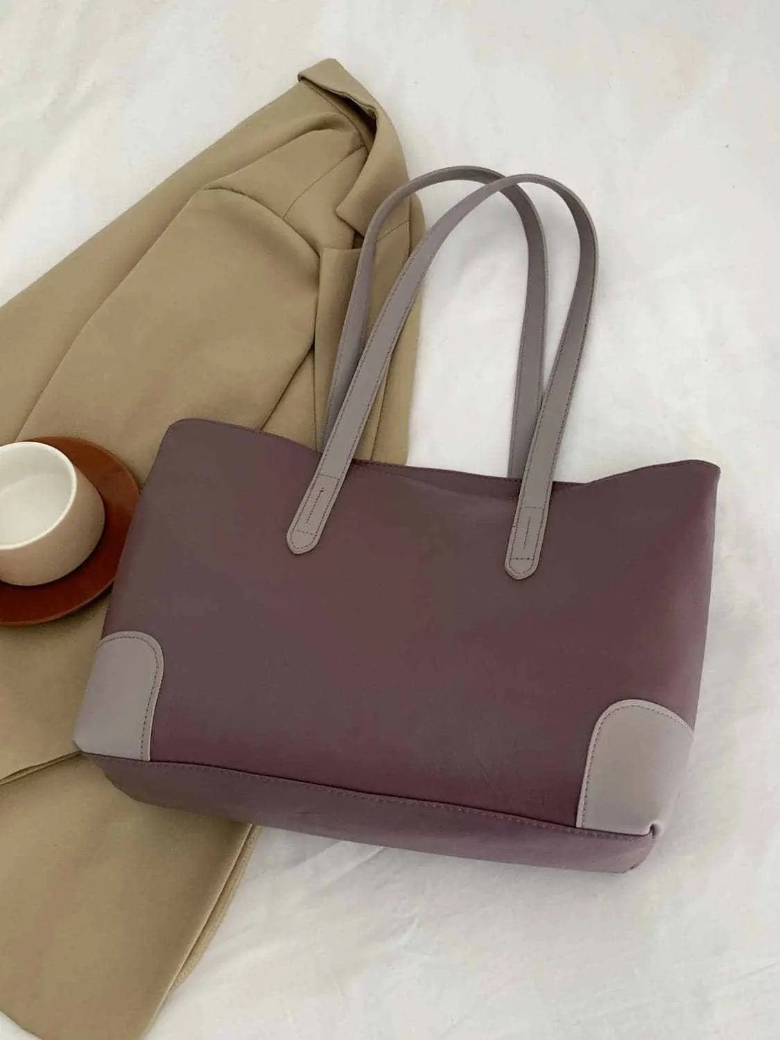 T-Shirts Trendsi Bags - Chic pu leather medium tote bag - Premium Quality