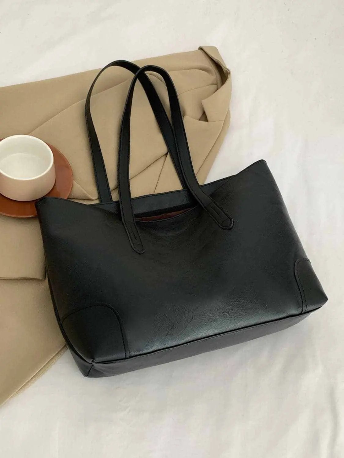 T-Shirts Trendsi Bags - Chic pu leather medium tote bag - Premium Quality