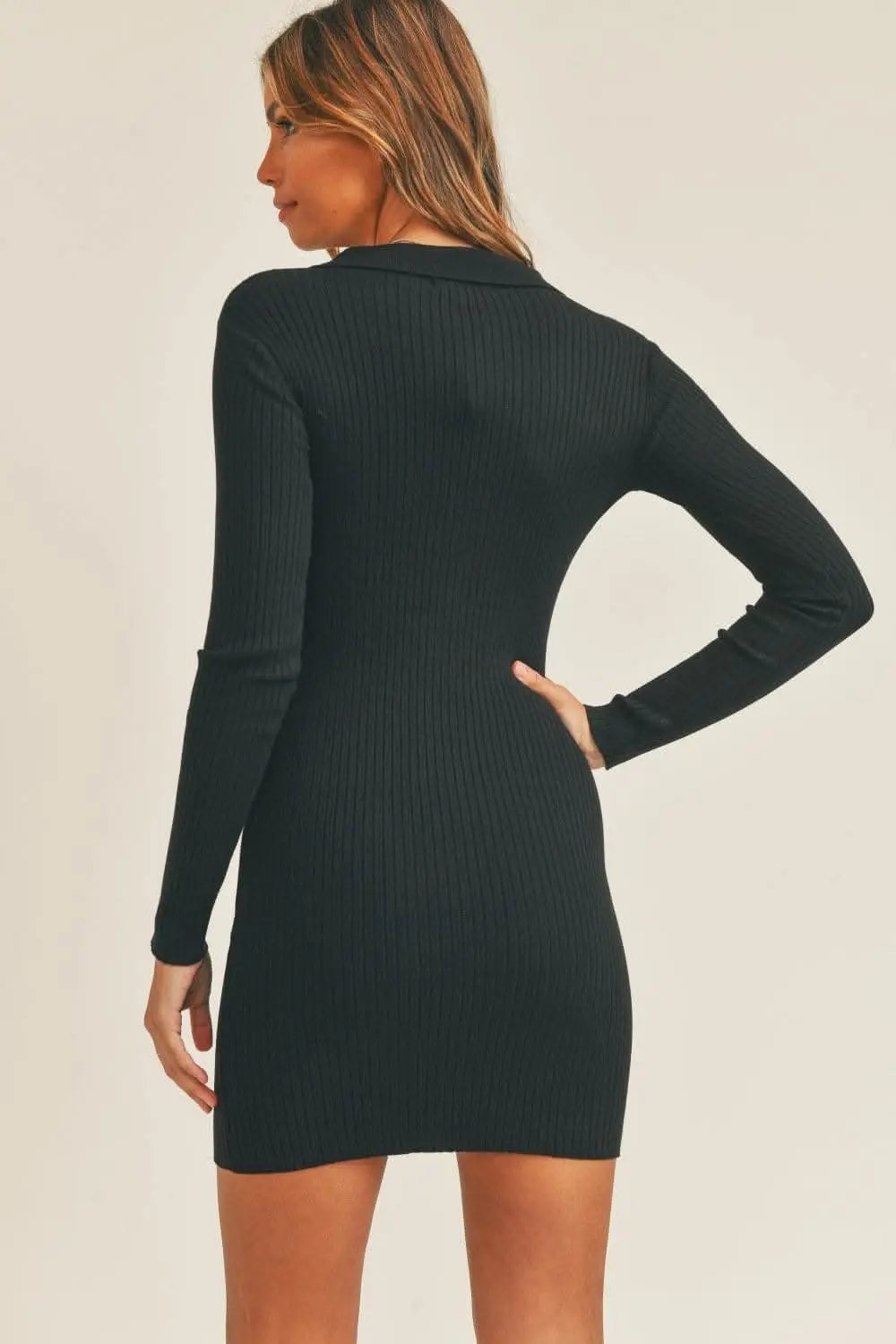 Shirts Trendsi Ribbed Mini Dress Women's Party Clubwear Bodycon Dress Soft, Button-Up