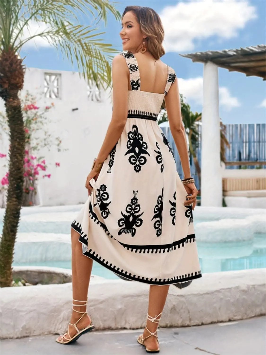 Trendsi Square Neck Midi Dress Black — Elegant Versatile Style