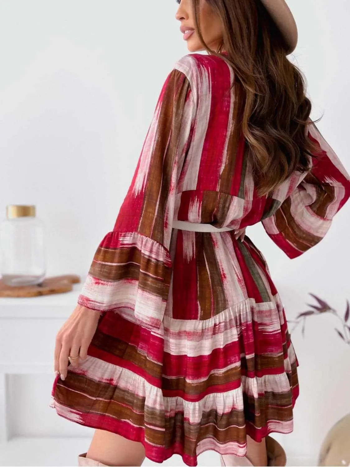 Striped Mini Dress Long Sleeves — Casual Chic by Trendsi