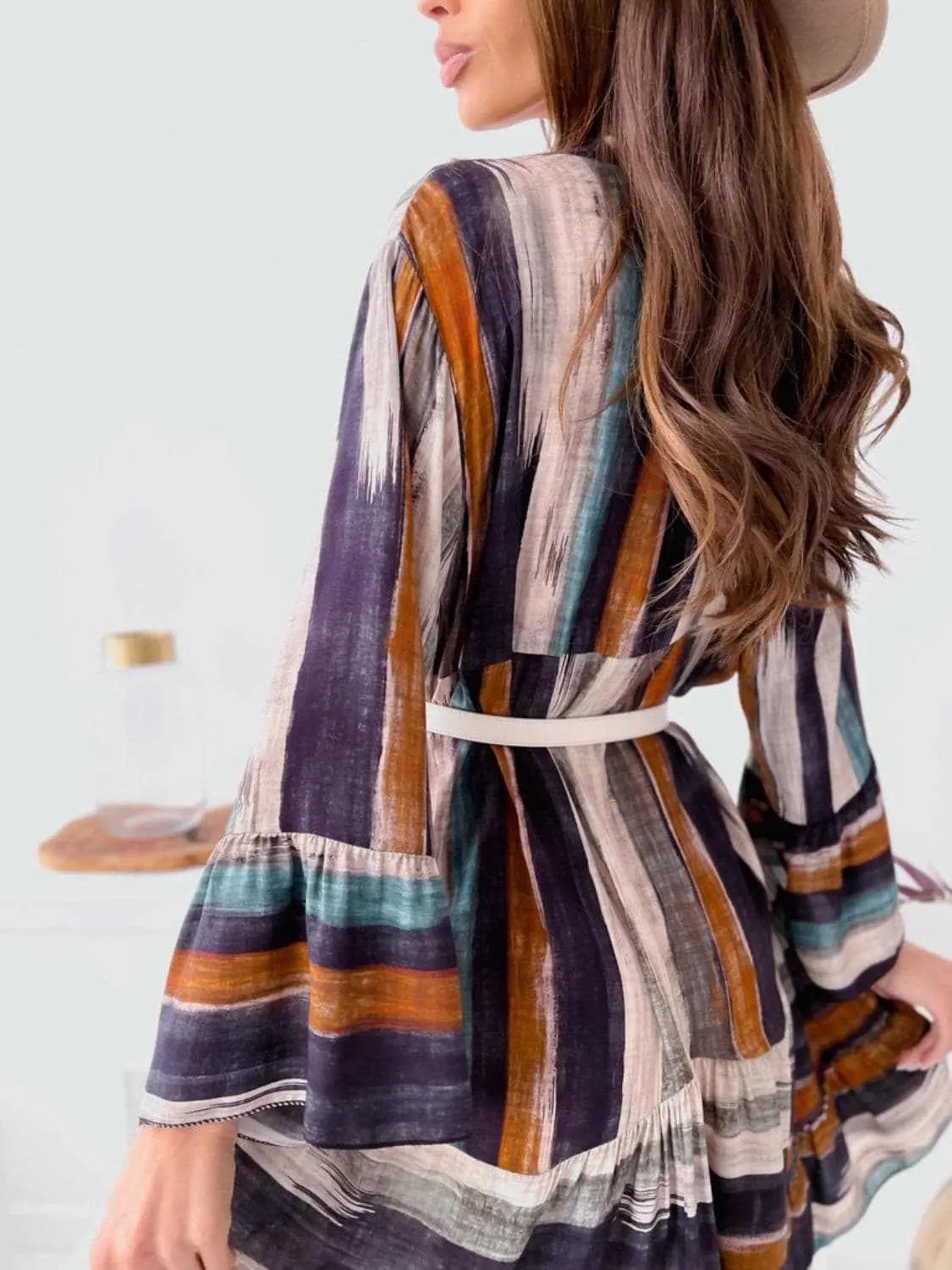 Striped Mini Dress Long Sleeves — Casual Chic by Trendsi