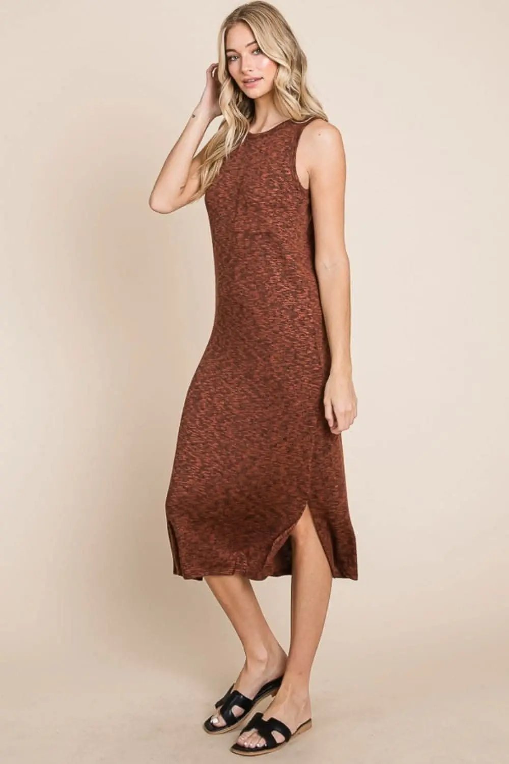 Dresses Trendsi Chic Sleeveless Midi Dress With Slit for Effortles