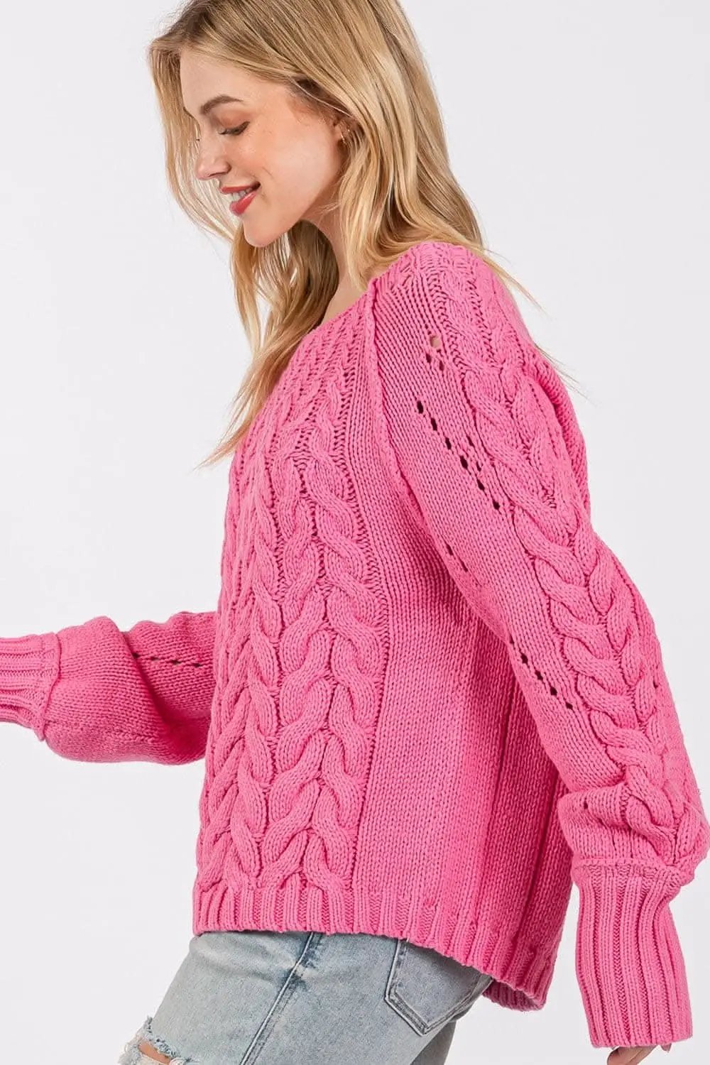 Sweaters Trendsi Cable-Knit Sweater Women's Oversized Fall Outfit Essential