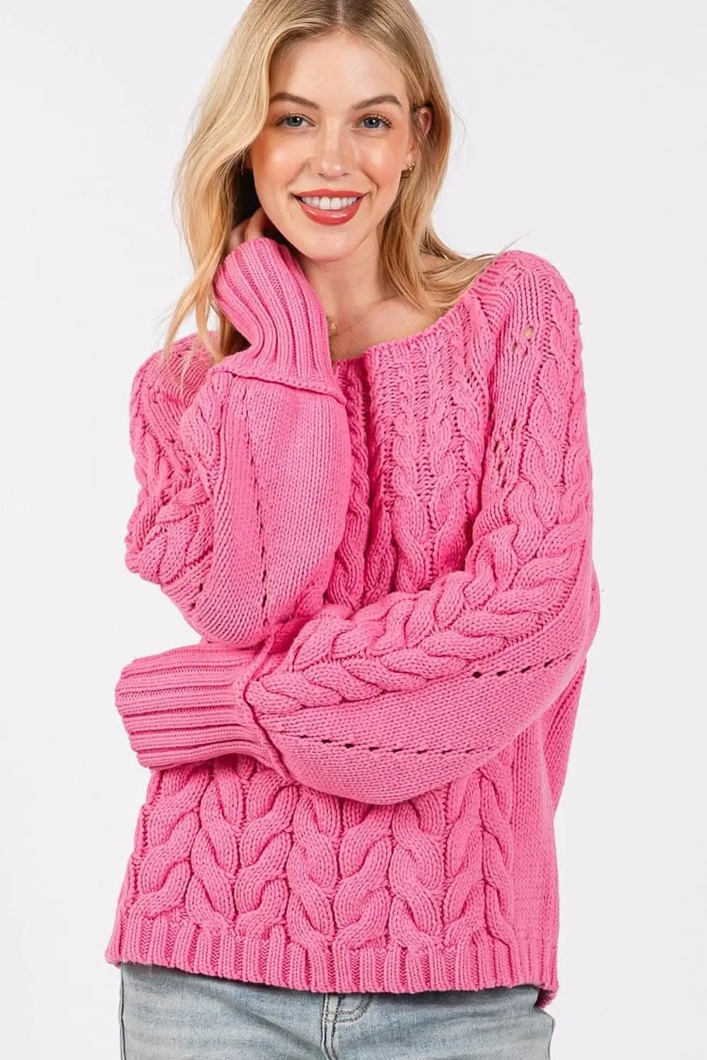 Sweaters Trendsi Cable-Knit Sweater Women's Oversized Fall Outfit Essential
