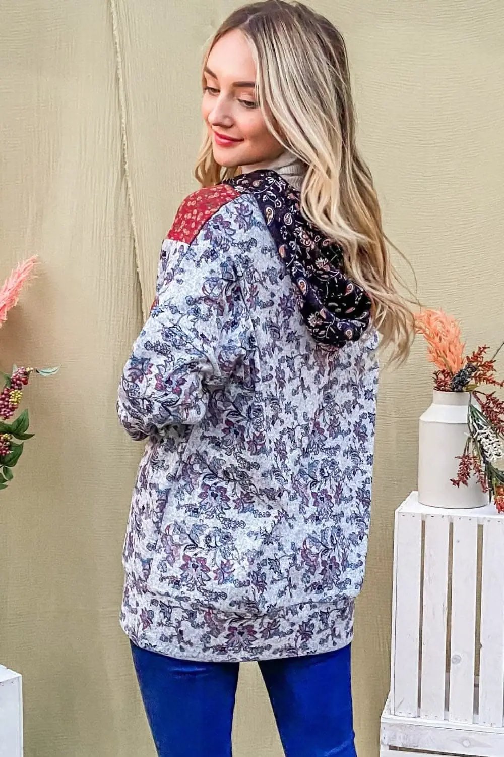 Jackets Trendsi Half Zip Hoodie Women's Casual Printed Sweatshirt Soft, Stylish