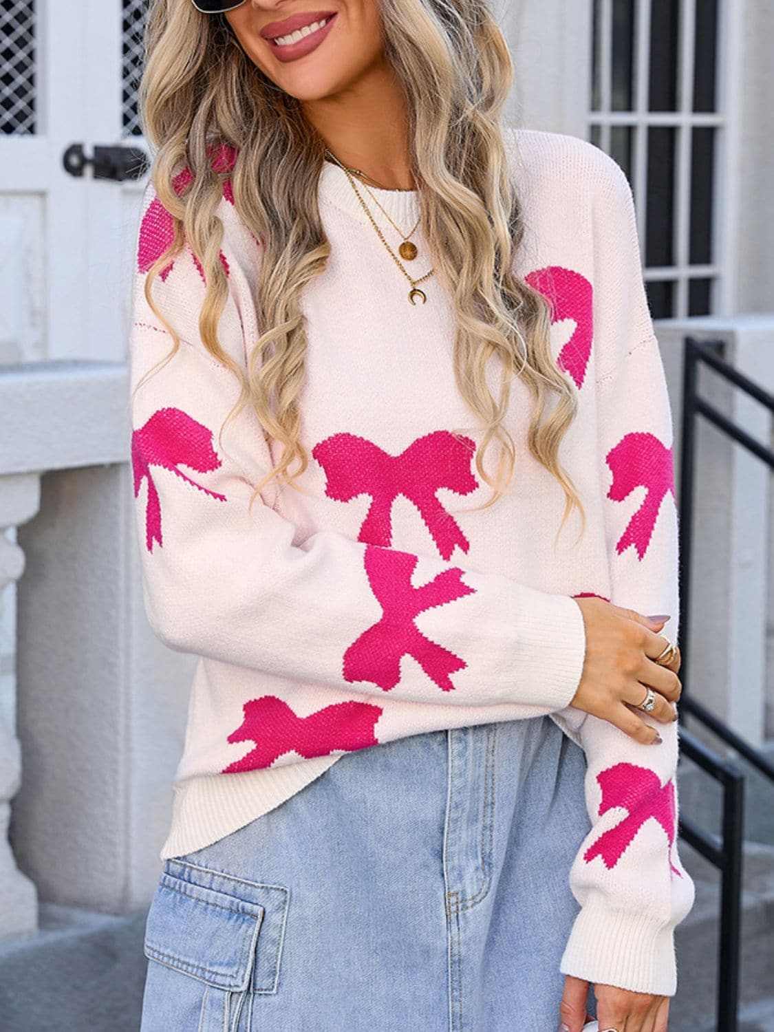 Sweaters Trendsi Cozy Knit Sweater with Bow Neck