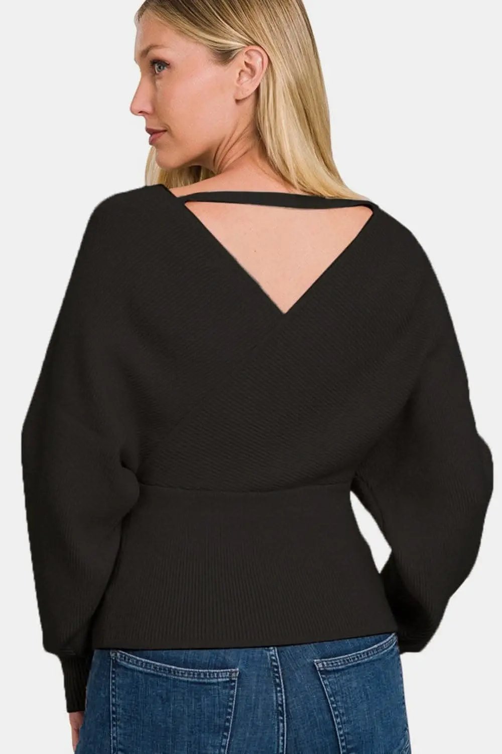 Sweaters Trendsi Zenana ribbed cross wrap sweater