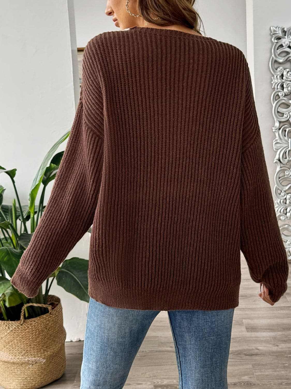 Sweaters Trendsi Color Block Long Sleeve Sweater