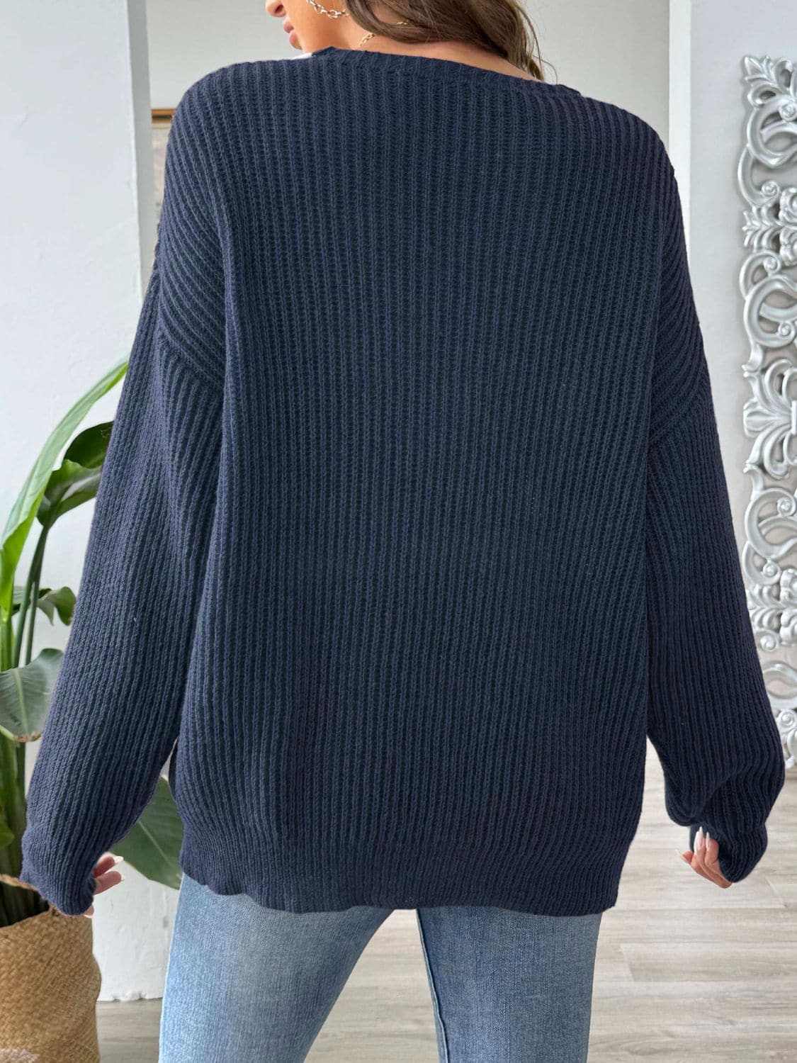 Sweaters Trendsi Color Block Long Sleeve Sweater