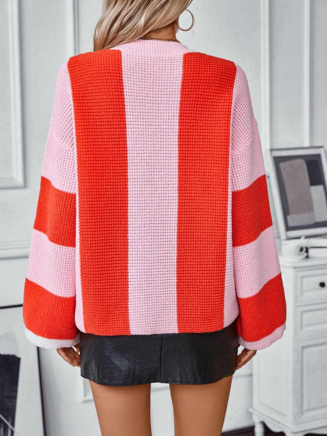 Sweaters Trendsi Color block knit sweater - round neck
