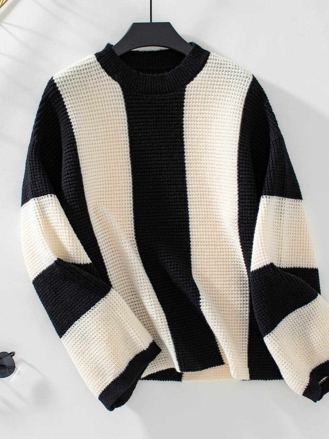 Sweaters Trendsi Color block knit sweater - round neck
