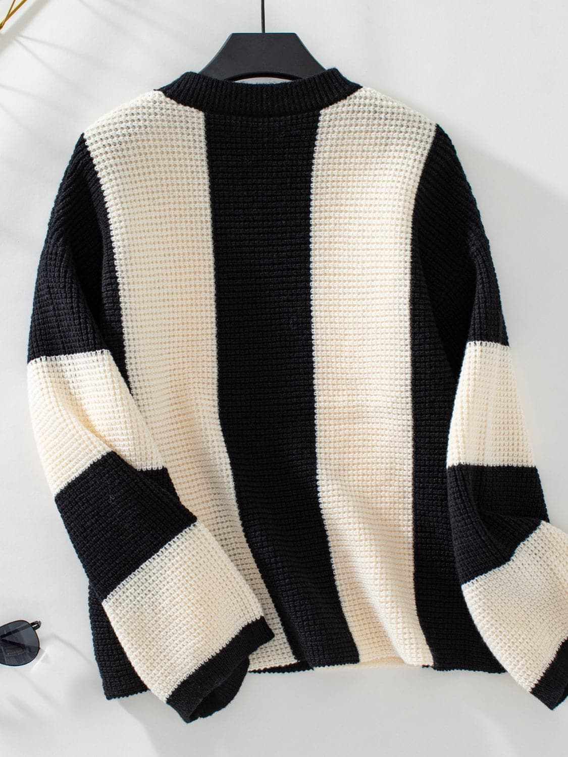 Sweaters Trendsi Color block knit sweater - round neck