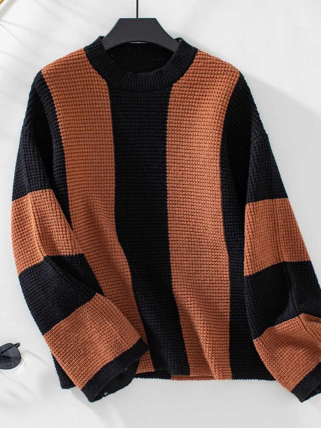 Sweaters Trendsi Color block knit sweater - round neck