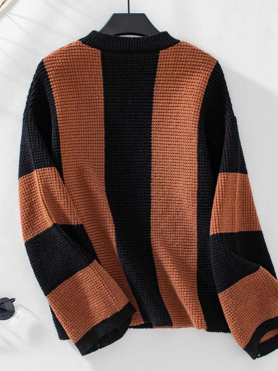 Sweaters Trendsi Color block knit sweater - round neck