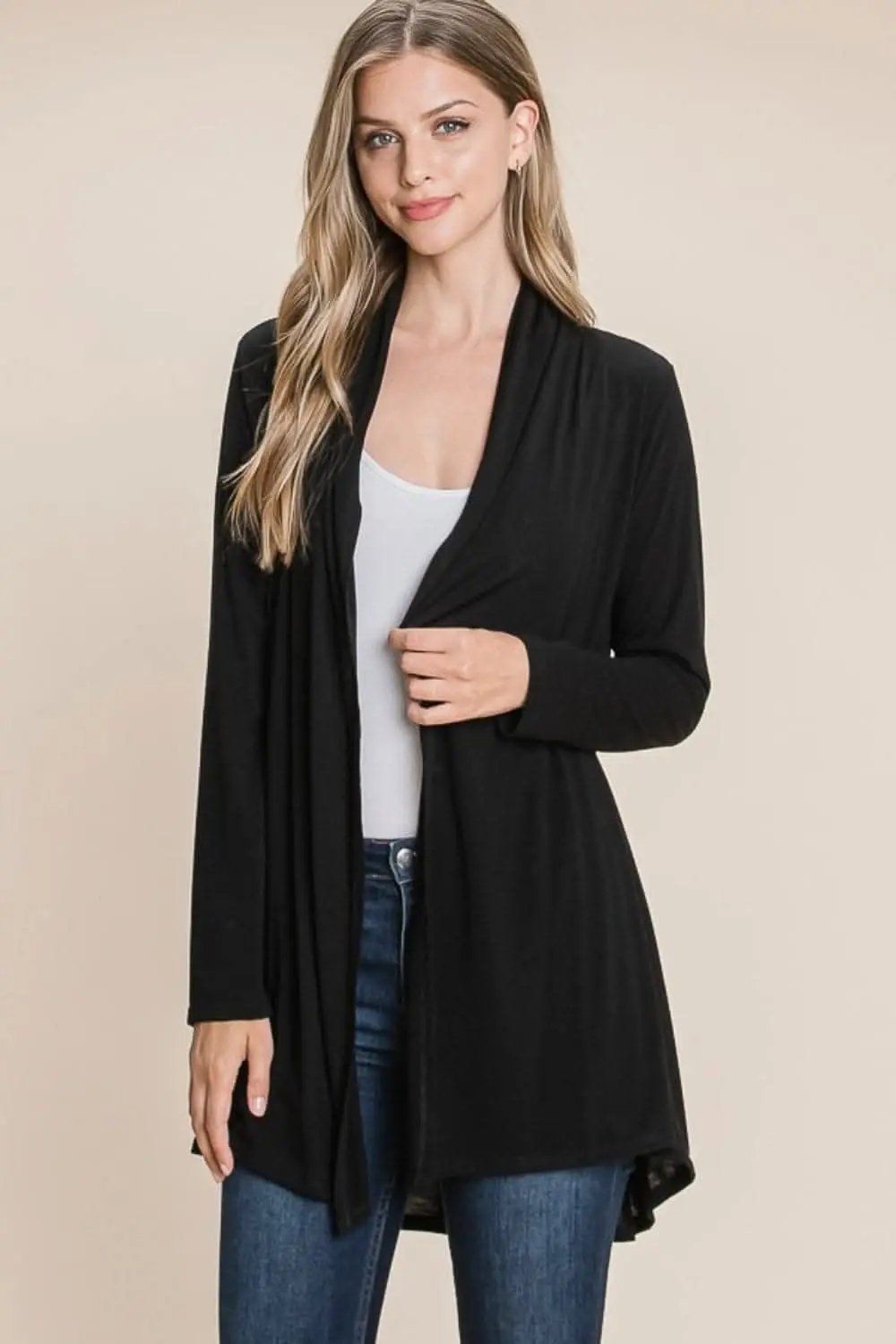 T-Shirts Trendsi Chic open front knit cardigan