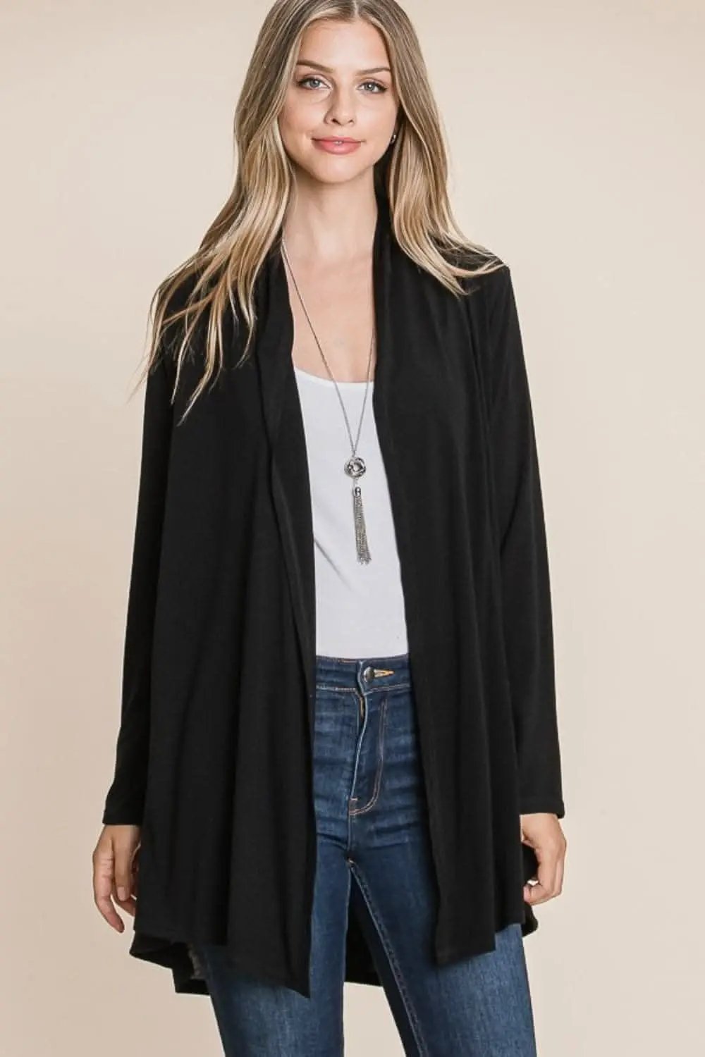 T-Shirts Trendsi Chic open front knit cardigan