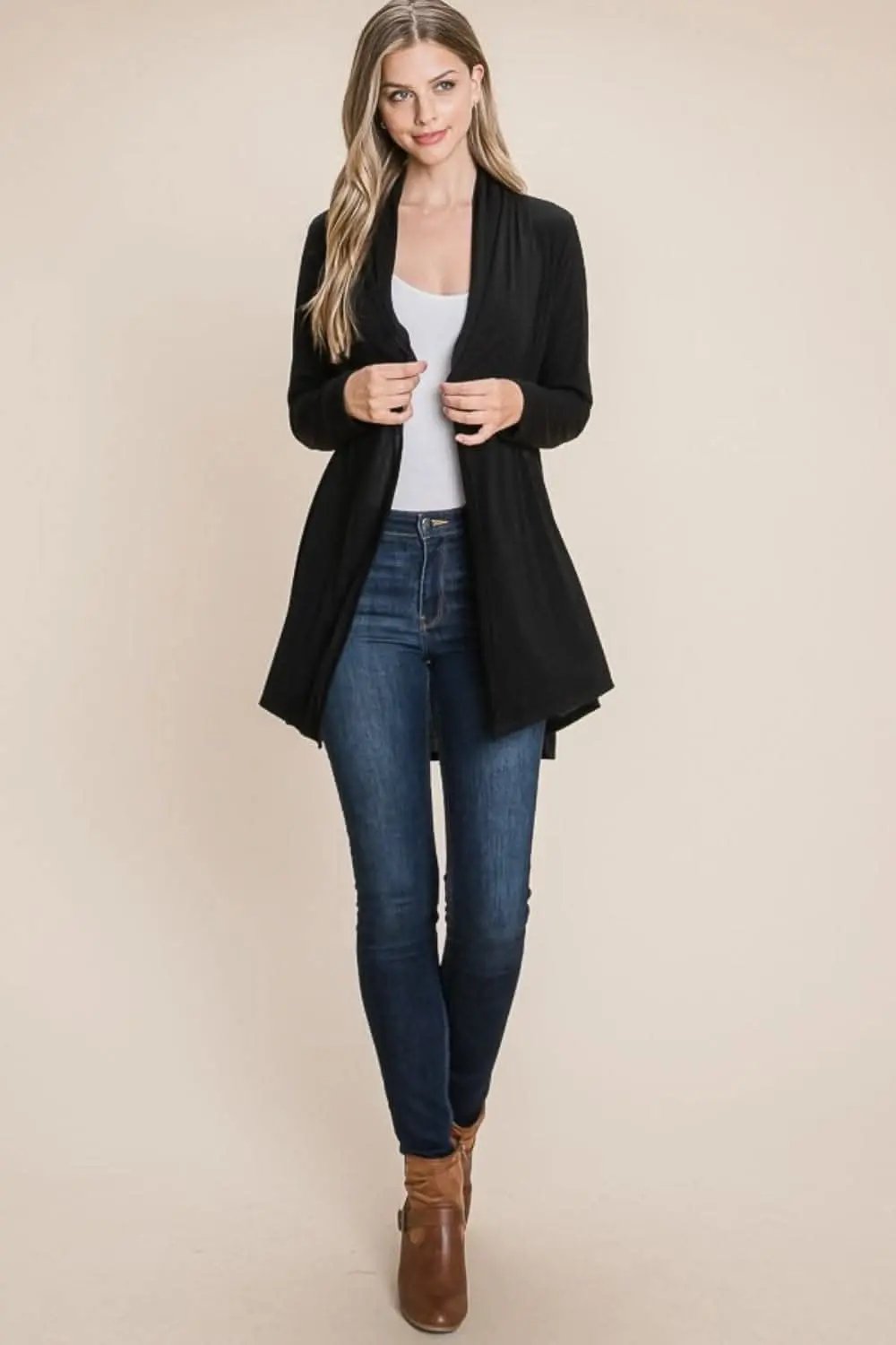 T-Shirts Trendsi Chic open front knit cardigan