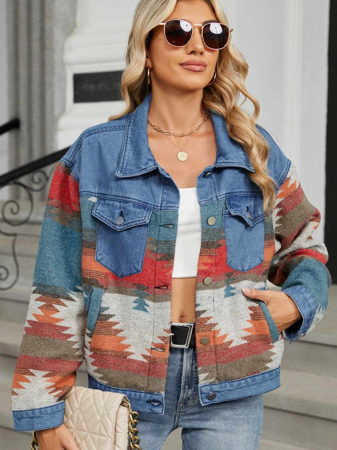 Jackets Trendsi Chic denim jacket with pockets