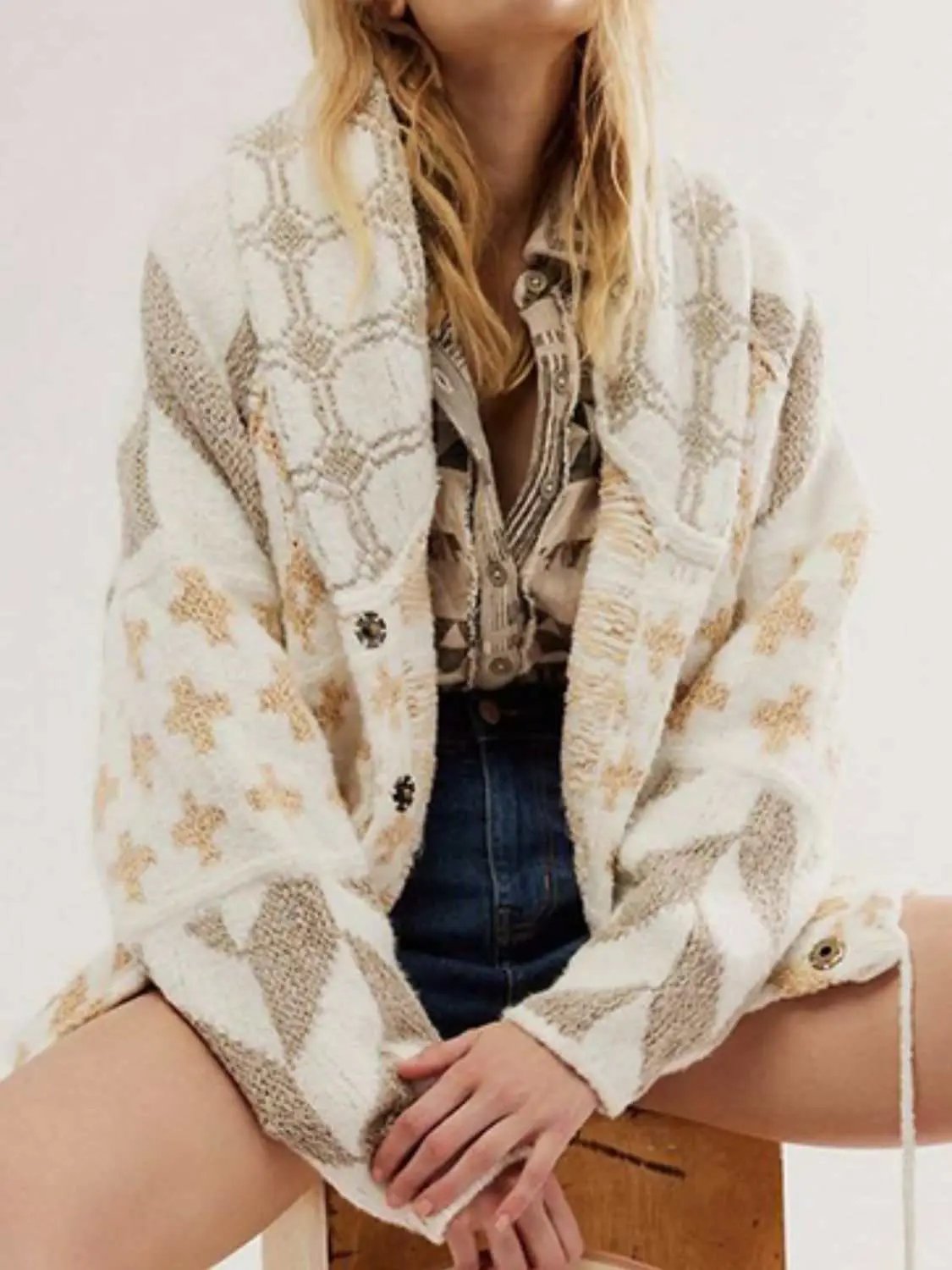 Shirts Trendsi Chic long sleeve button-up cardigan