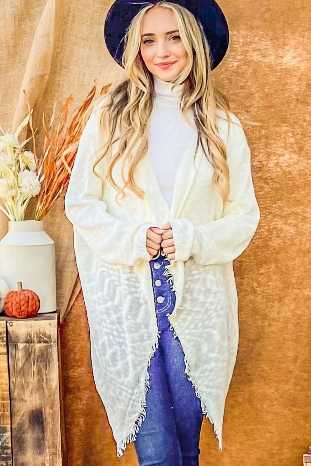 Sweaters Trendsi Knit Fringe Cardigan Women's Fall Outerwear Soft & Cozy