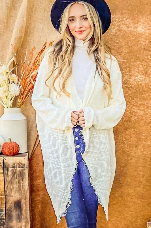 Sweaters Trendsi Knit Fringe Cardigan Women's Fall Outerwear Soft & Cozy