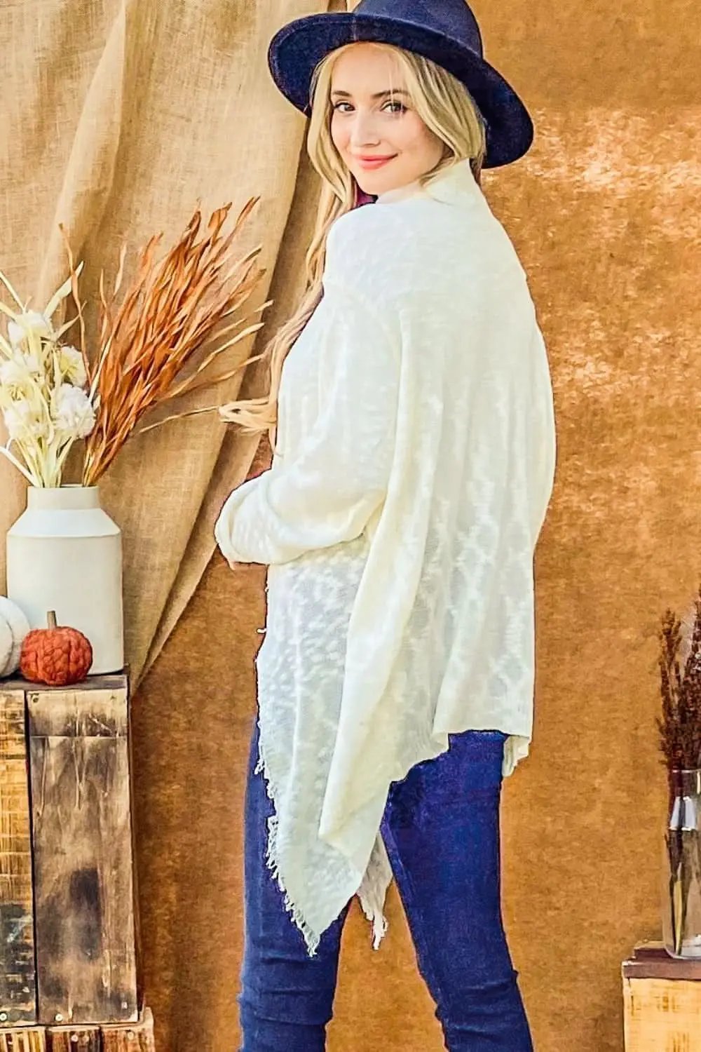 Sweaters Trendsi Knit Fringe Cardigan Women's Fall Outerwear Soft & Cozy