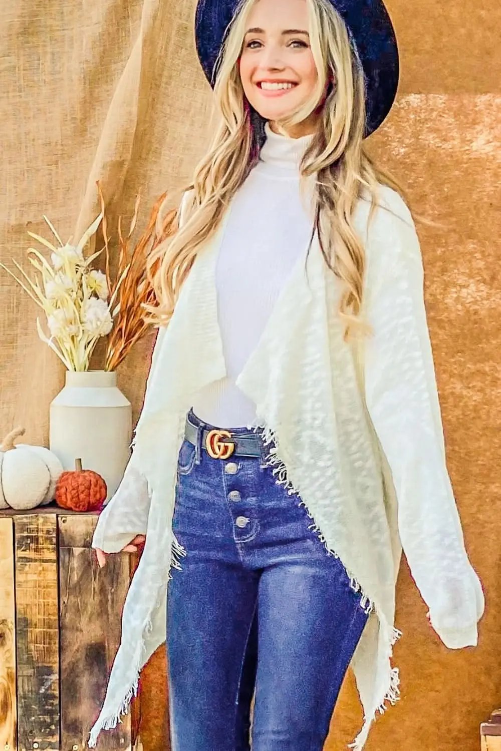 Sweaters Trendsi Knit Fringe Cardigan Women's Fall Outerwear Soft & Cozy