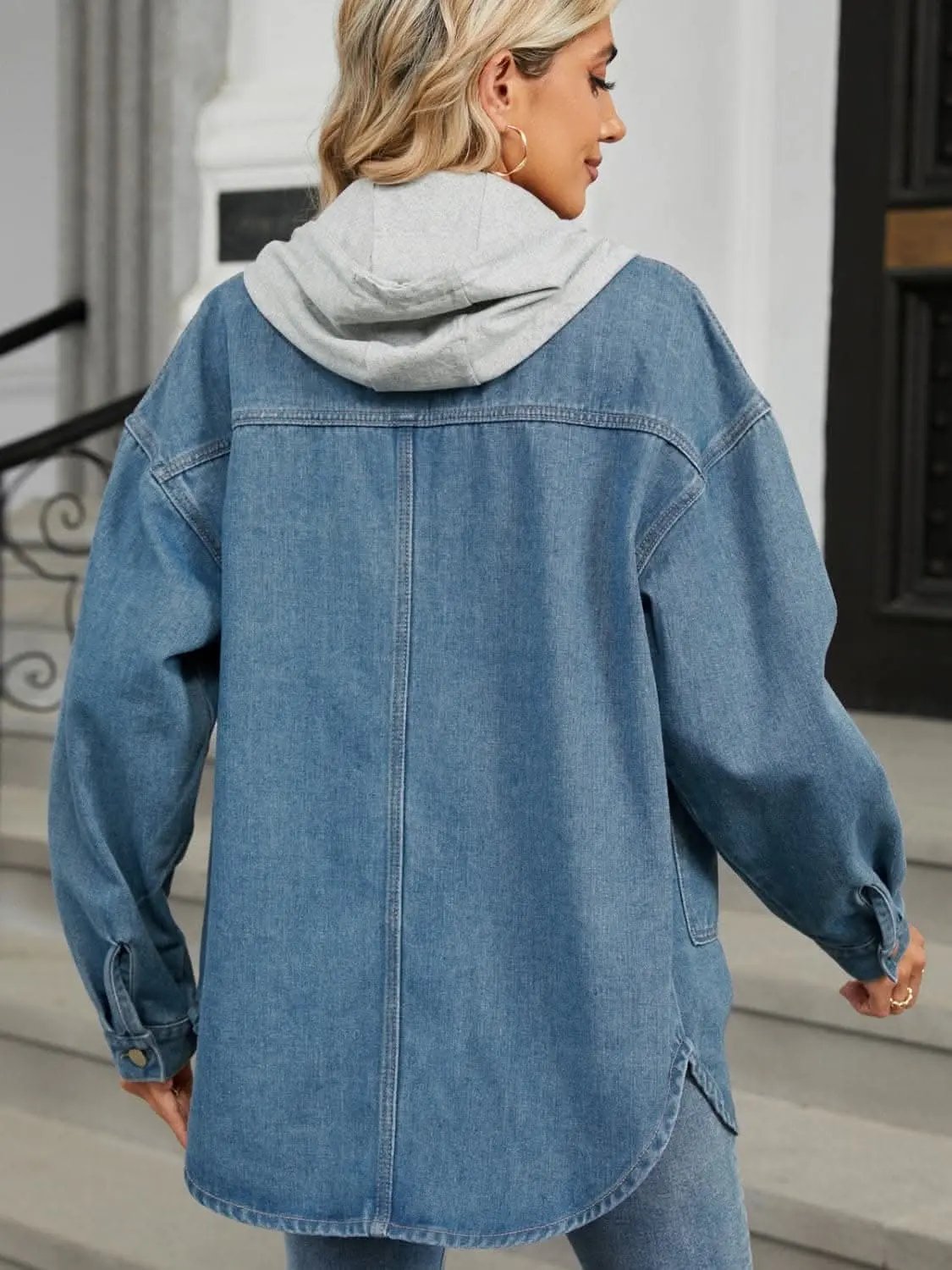 Jackets Trendsi Chic removable hooded denim jacket