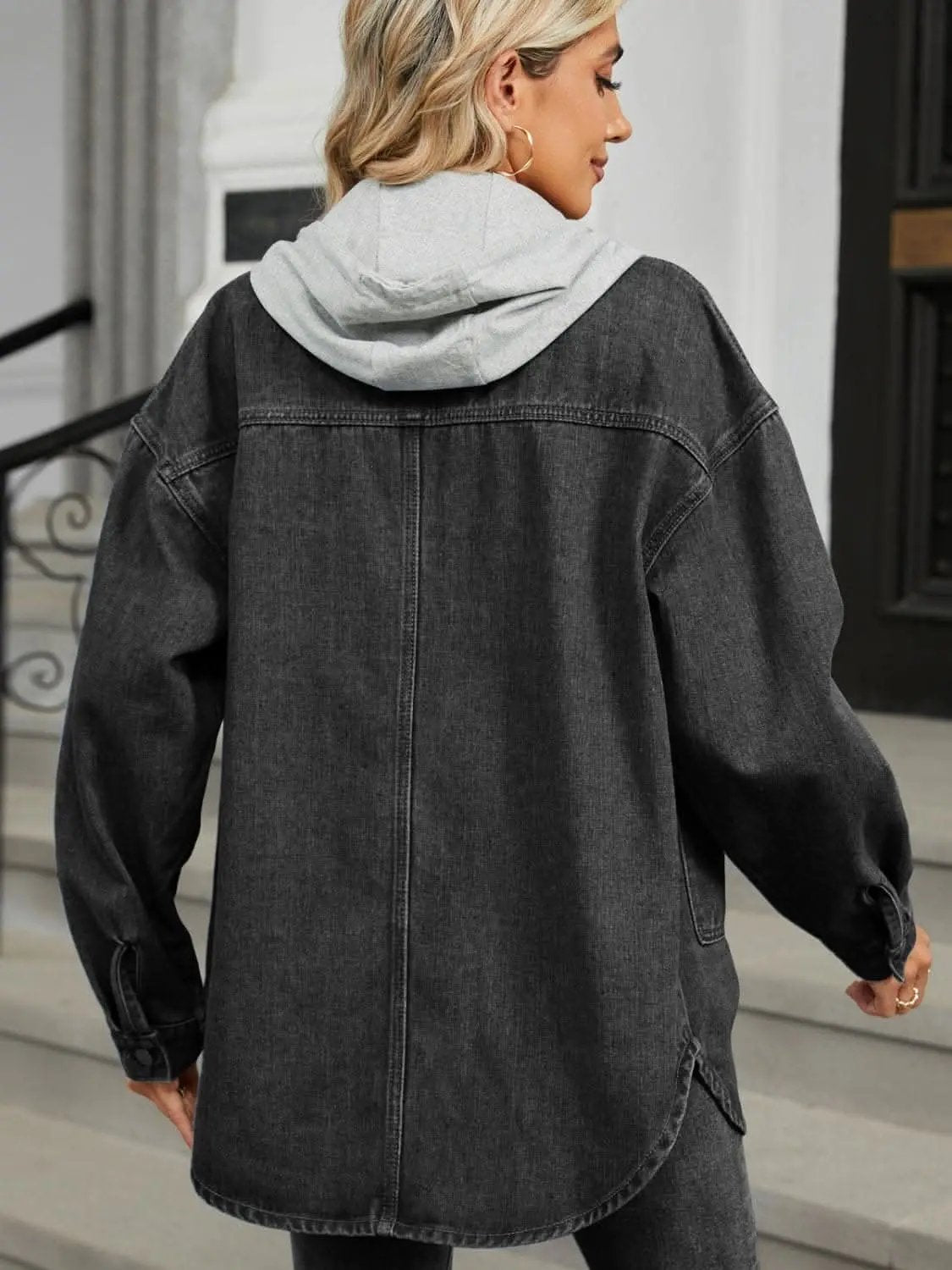Jackets Trendsi Chic removable hooded denim jacket