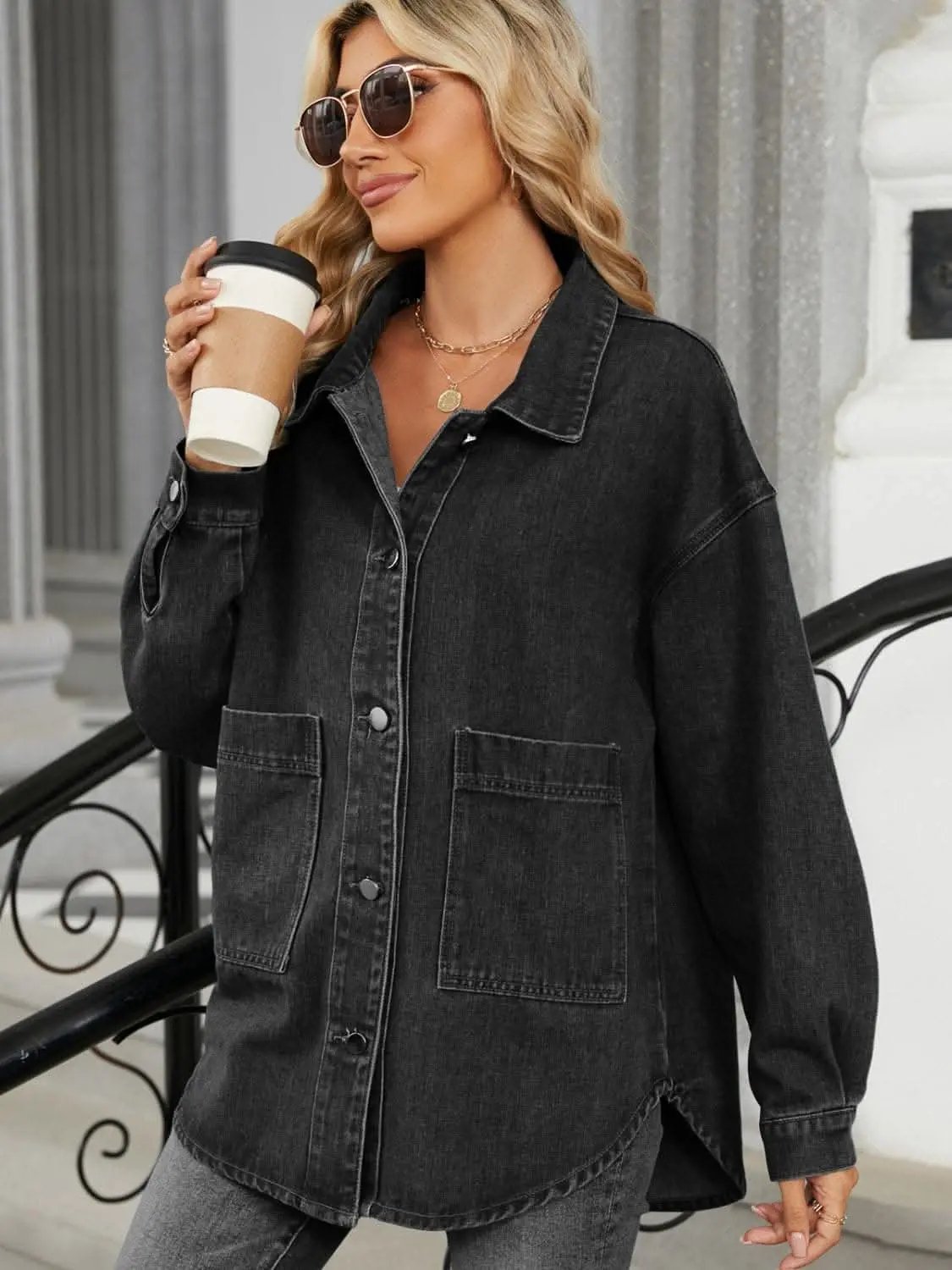 Jackets Trendsi Chic removable hooded denim jacket
