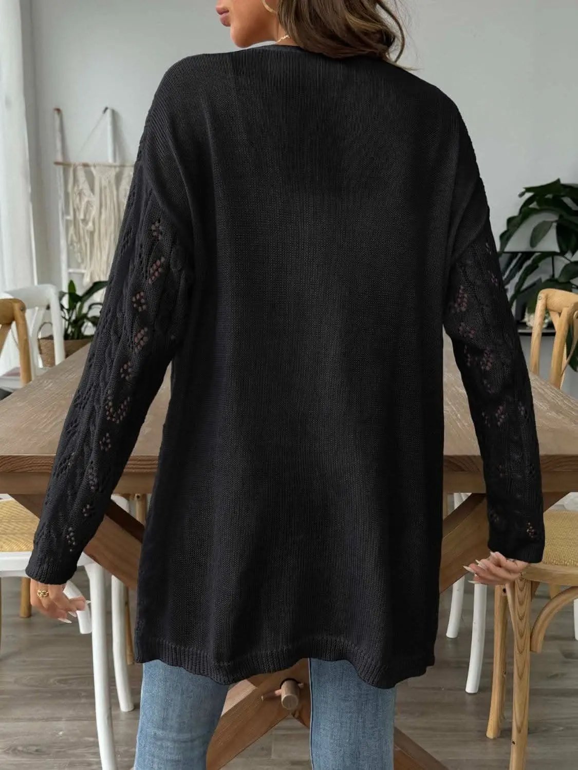 Sweaters Trendsi Chic long sleeve openwork cardigan