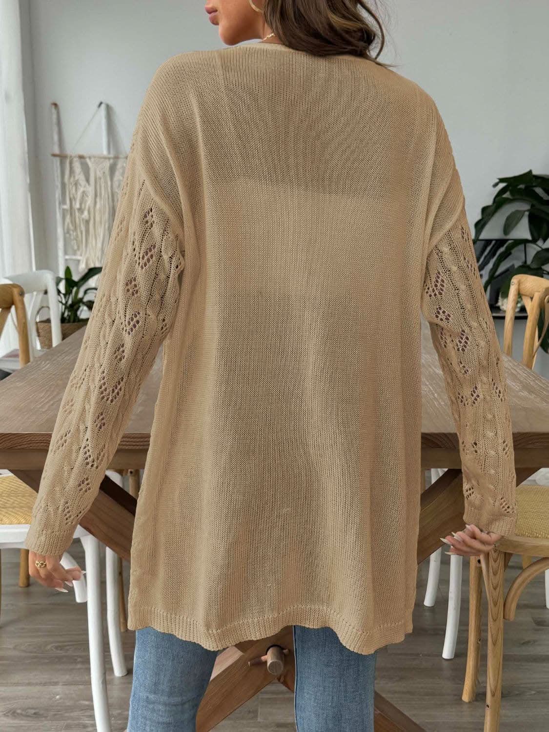 Sweaters Trendsi Chic long sleeve openwork cardigan