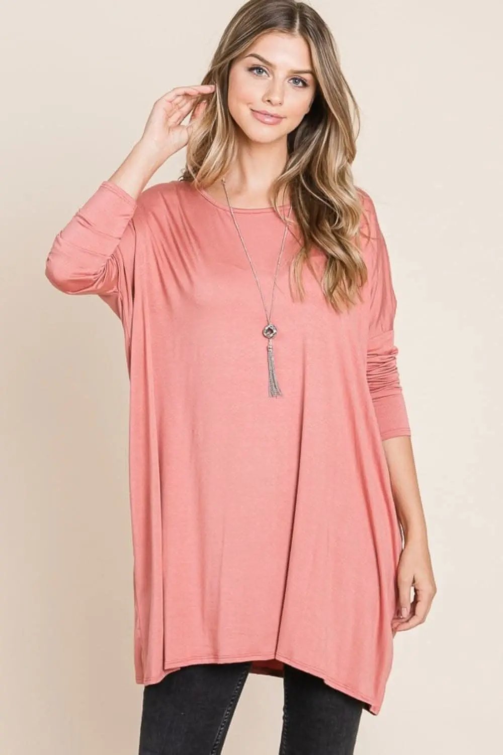 Women's Long Sleeve Top Long Sleeve Top - Oversized Fit - Chic Style