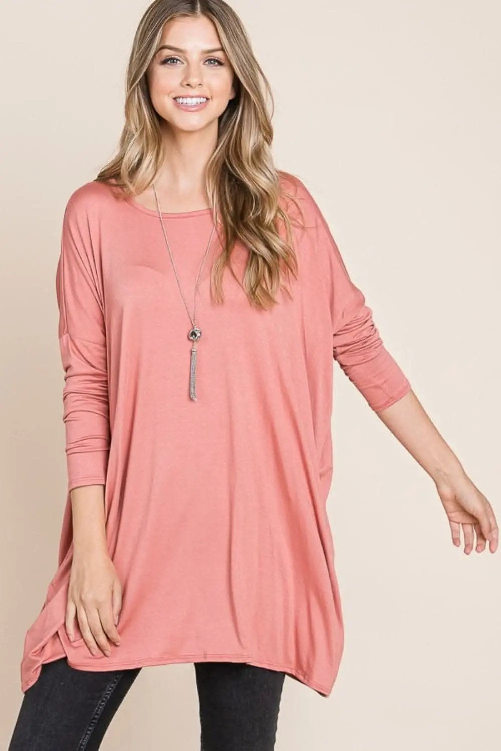 Women's Long Sleeve Top Long Sleeve Top - Oversized Fit - Chic Style