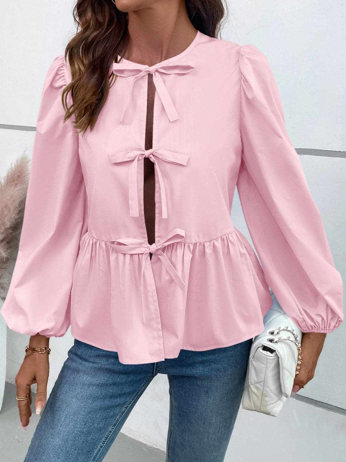 Women's Peplum Top Top - Long Sleeve Peplum - Chic & Flattering