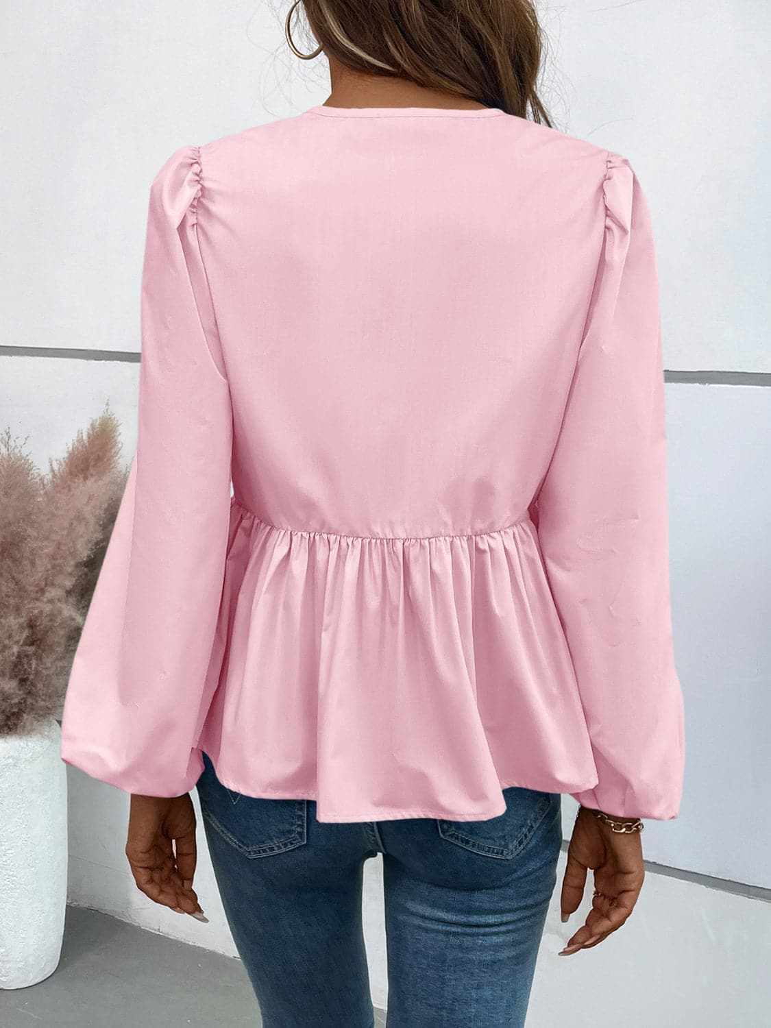 Women's Peplum Top Top - Long Sleeve Peplum - Chic & Flattering