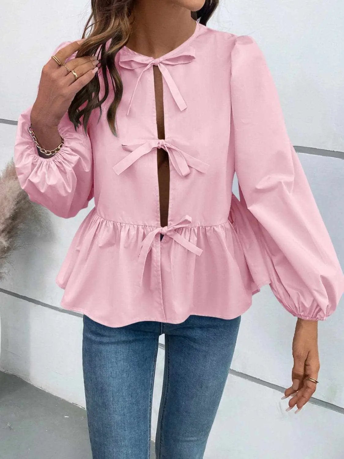 Women's Peplum Top Top - Long Sleeve Peplum - Chic & Flattering