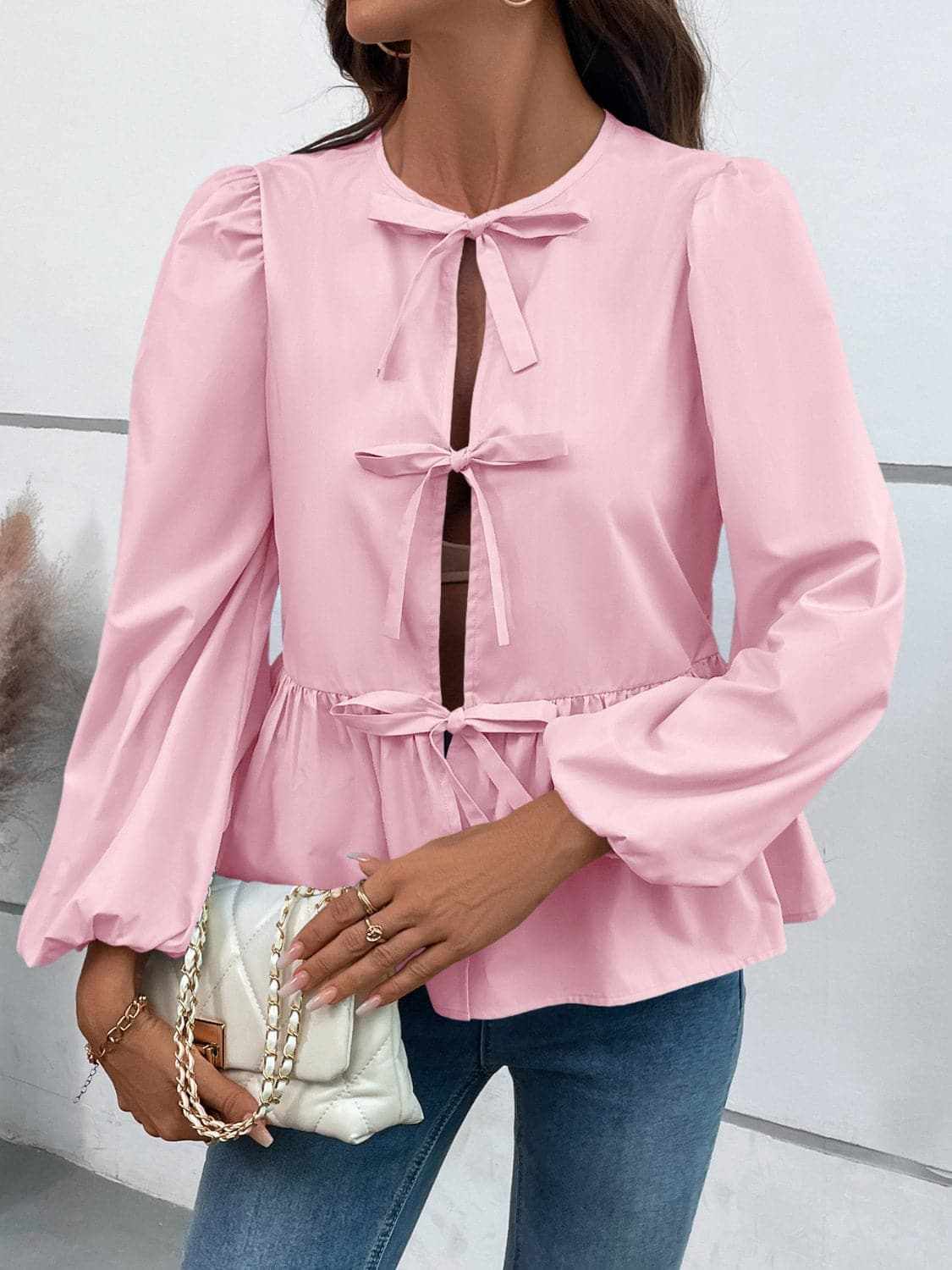 Women's Peplum Top Top - Long Sleeve Peplum - Chic & Flattering