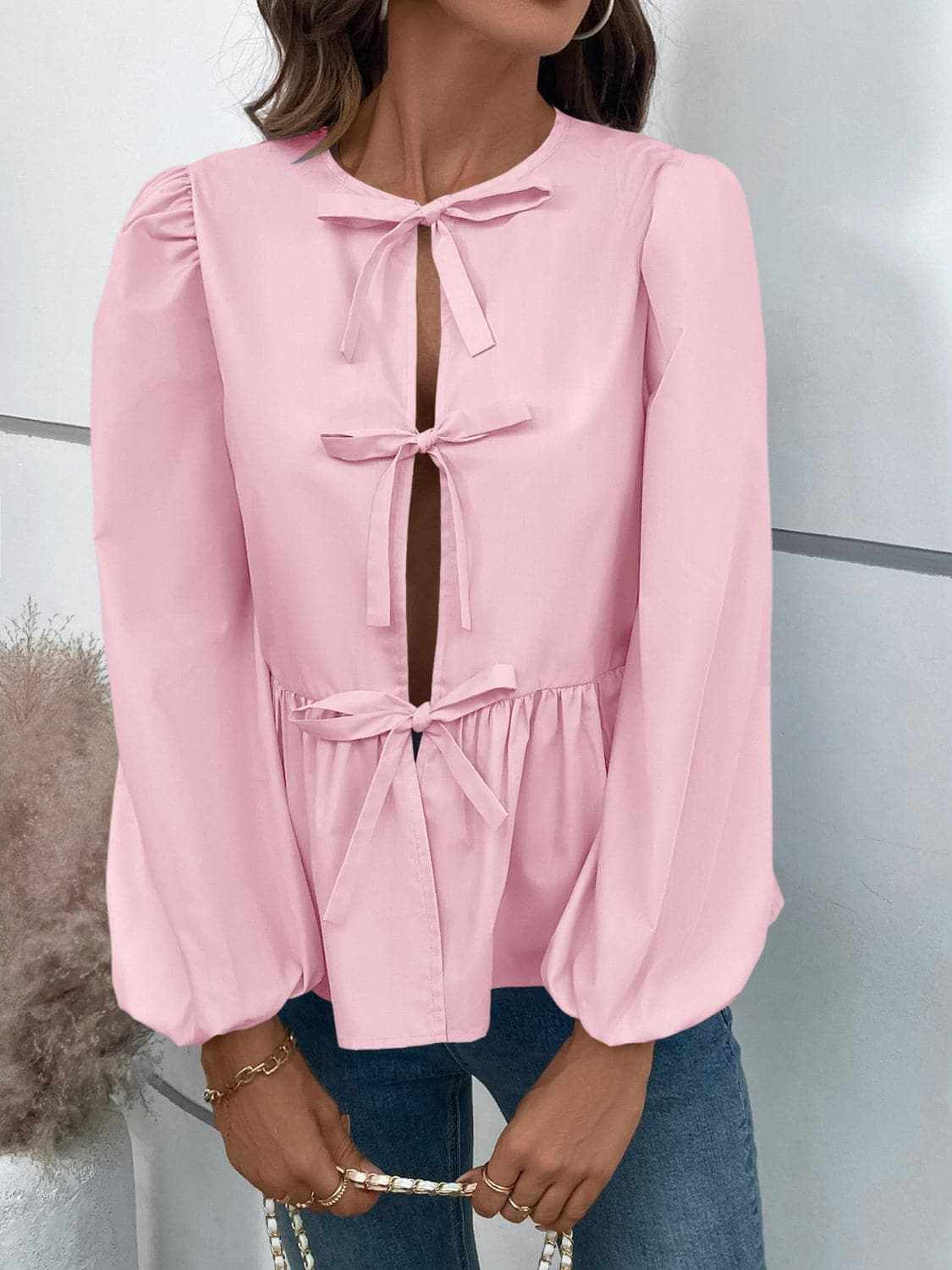 Women's Peplum Top Top - Long Sleeve Peplum - Chic & Flattering