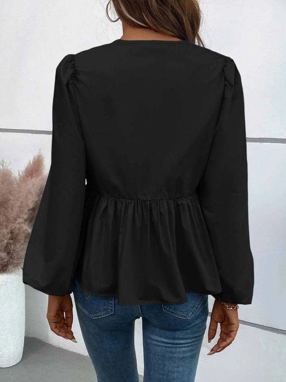 Women's Peplum Top Top - Long Sleeve Peplum - Chic & Flattering